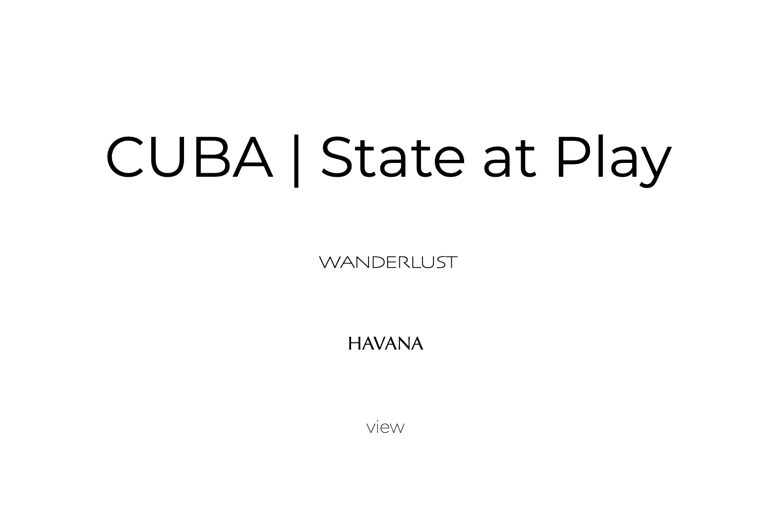 Cuba | State at Play